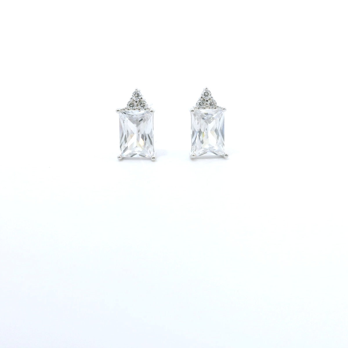 Sterling Silver with Radiant Elegant Cubic Zircornia Earrings image 0